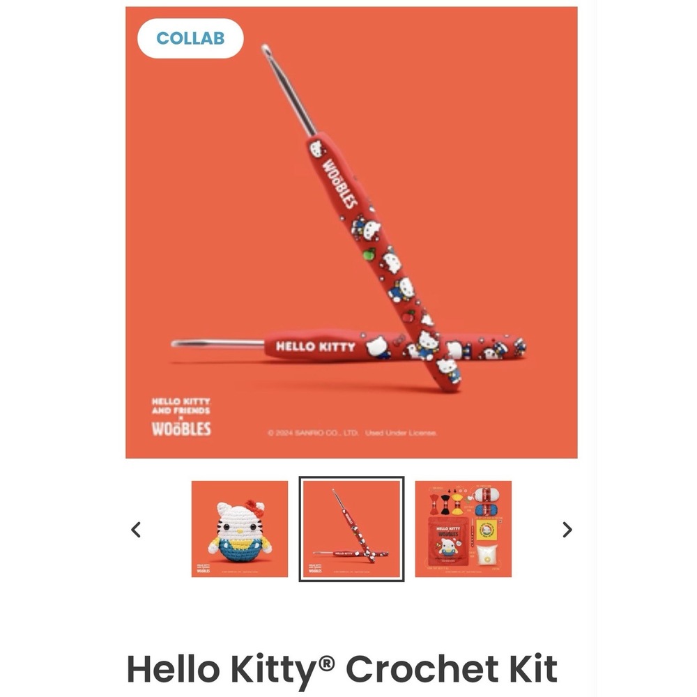 The Woobles Wobbles Crochet Kit For Beginners Hello Kitty Brand New - Picture 3 of 10